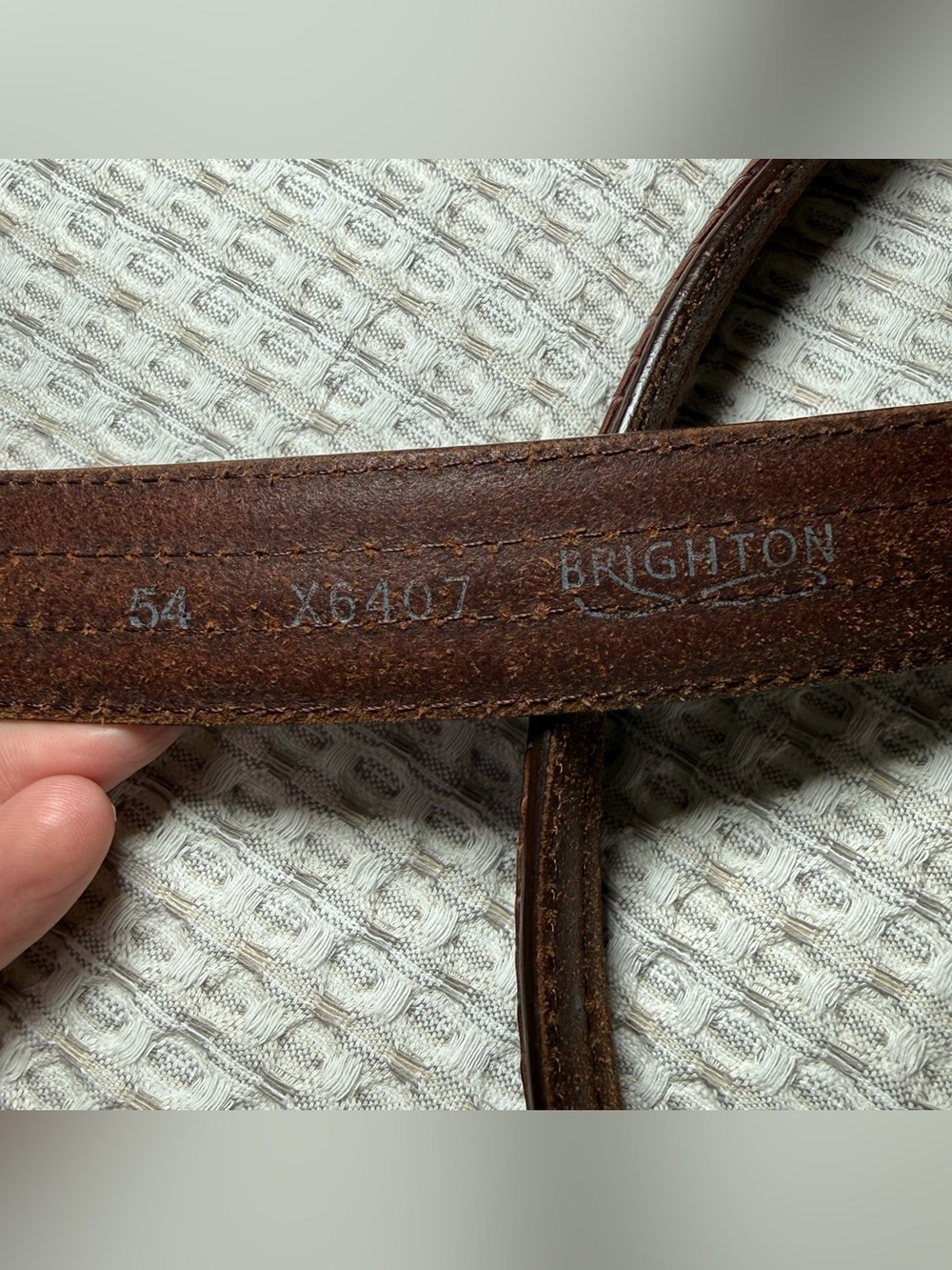 Brighton Leather Mens Dress Belt Size 54 Brass Buckle Preppy Big Men Casual - Picture 4 of 8